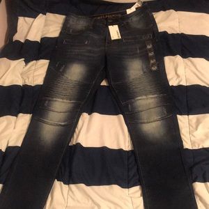 Skinny biker jeans